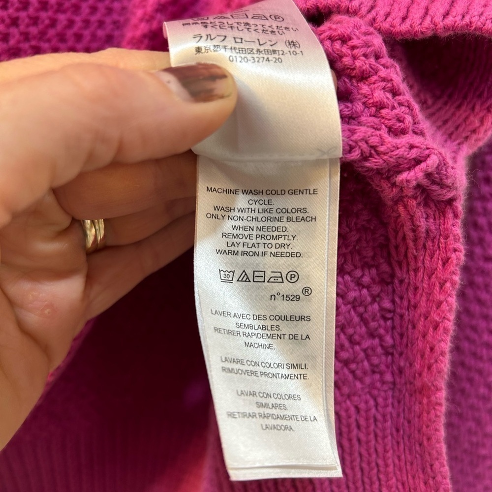 Lauren Ralph Lauren Pink Knotted Knit Sweater Size M Boat Neck Preppy Mature - Picture 8 of 8